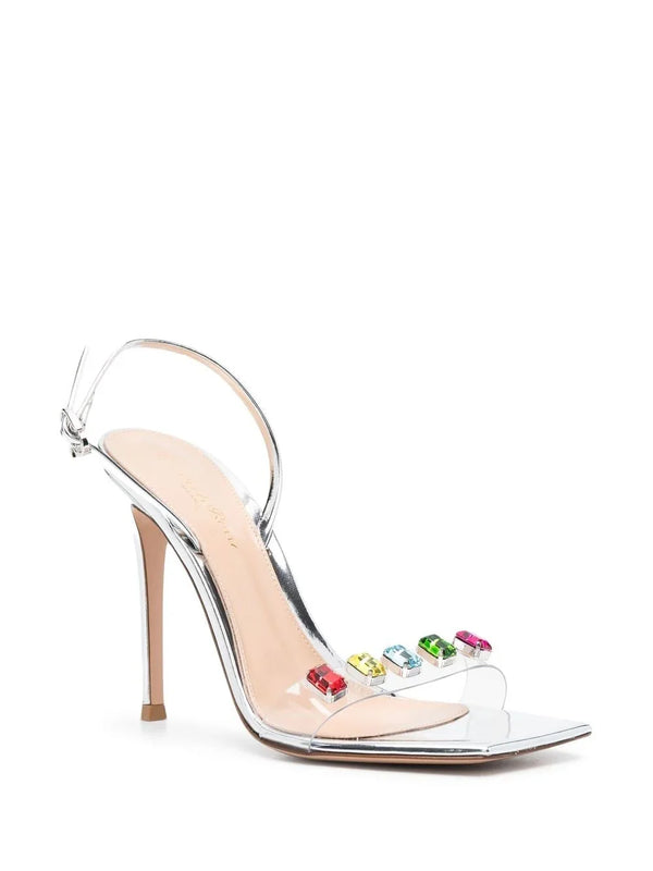 Gianvito Rossi Gianvito Rossi Ribbon Candy 105mm crystal-embellished sandals
