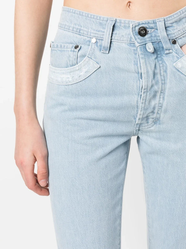 032C 032C Patchwork organic cotton jeans