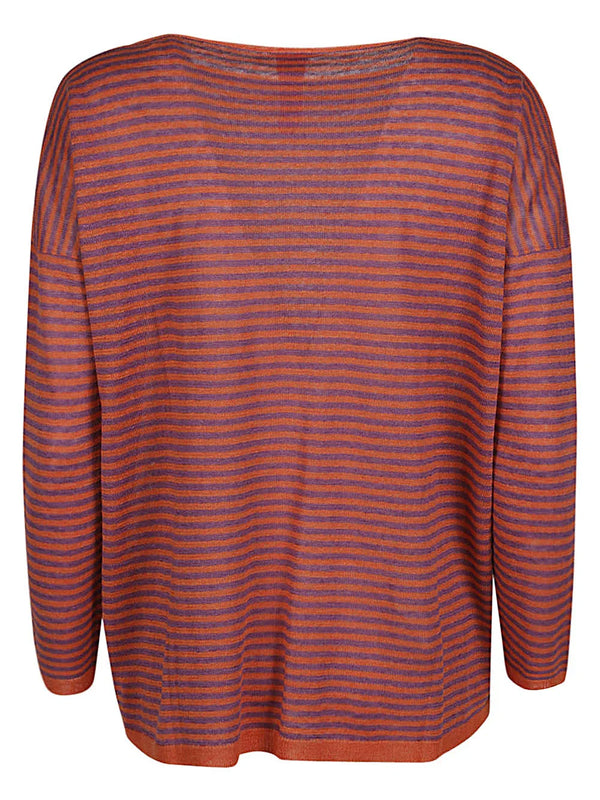 Alessandro Aste Alessandro Aste Boat neck striped linen sweater
