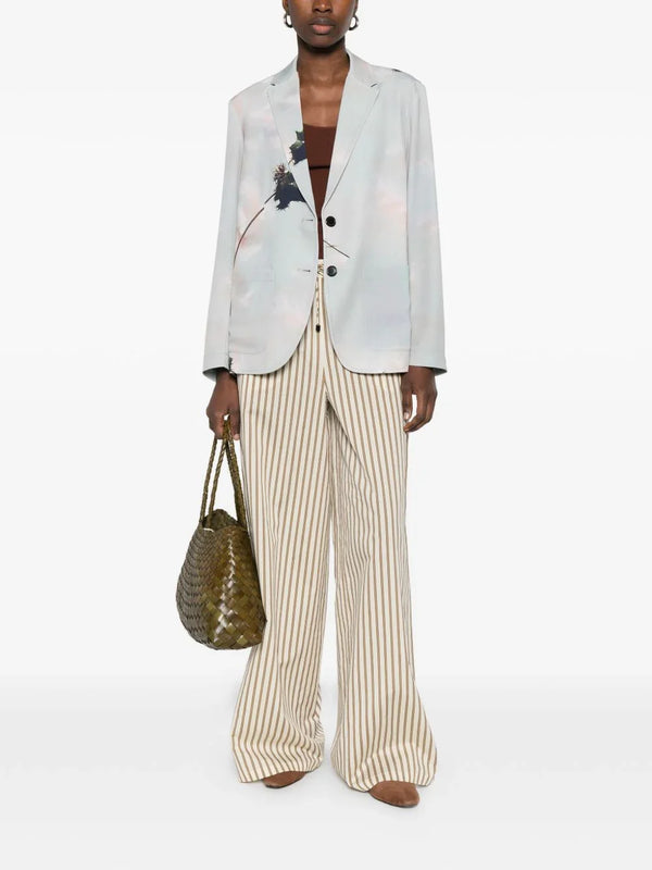 Printed single-breasted blazer jacket