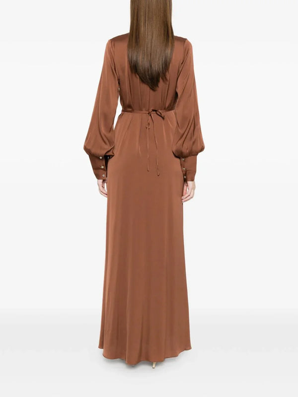 A-line skirt Palm Beach silk maxi dress