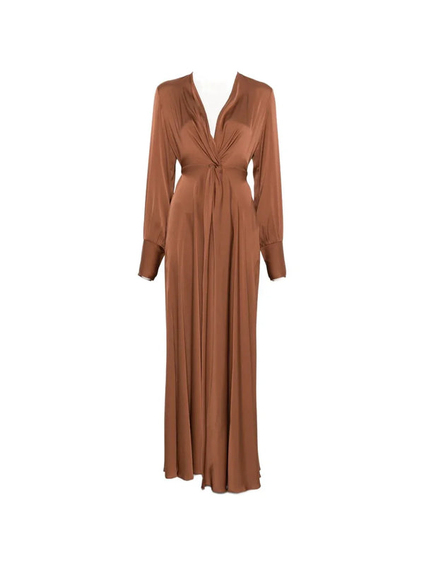 A-line skirt Palm Beach silk maxi dress