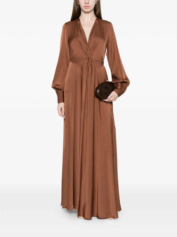 A-line skirt Palm Beach silk maxi dress