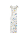 Alice + Olivia Alice + Olivia V-neck ruffles slit Tara printed long dress