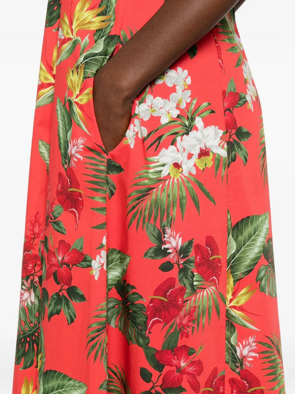 ARCHIVIO '67 Archivio '67 A-line Printed cotton midi dress