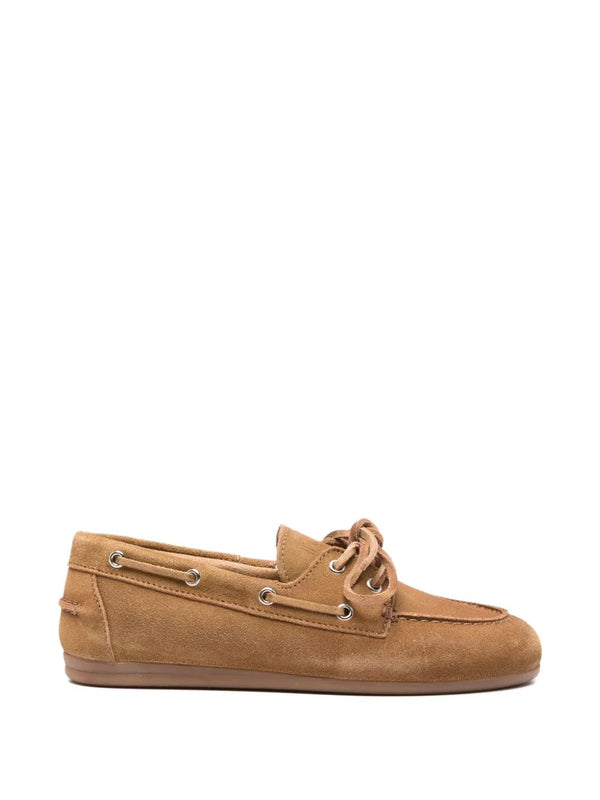 032C 032C Silk & Nylon Leather boat loafers