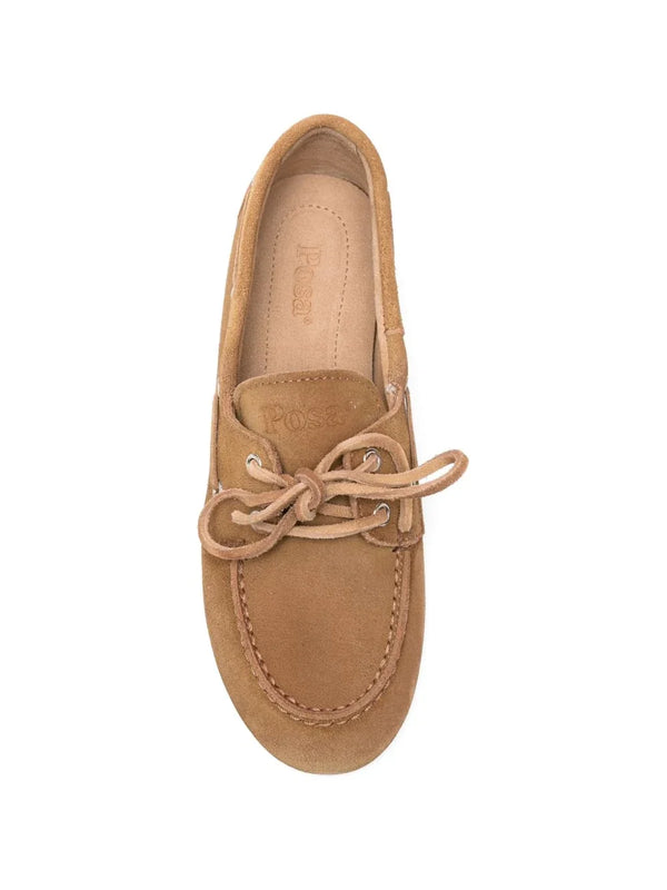 032C 032C Silk & Nylon Leather boat loafers