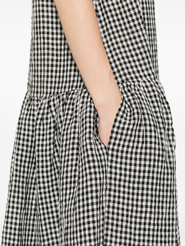 Apuntob Apuntob Checked Cotton Midi Dress