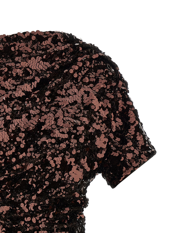 Ganni Ganni Brown Sequins Mini Dress