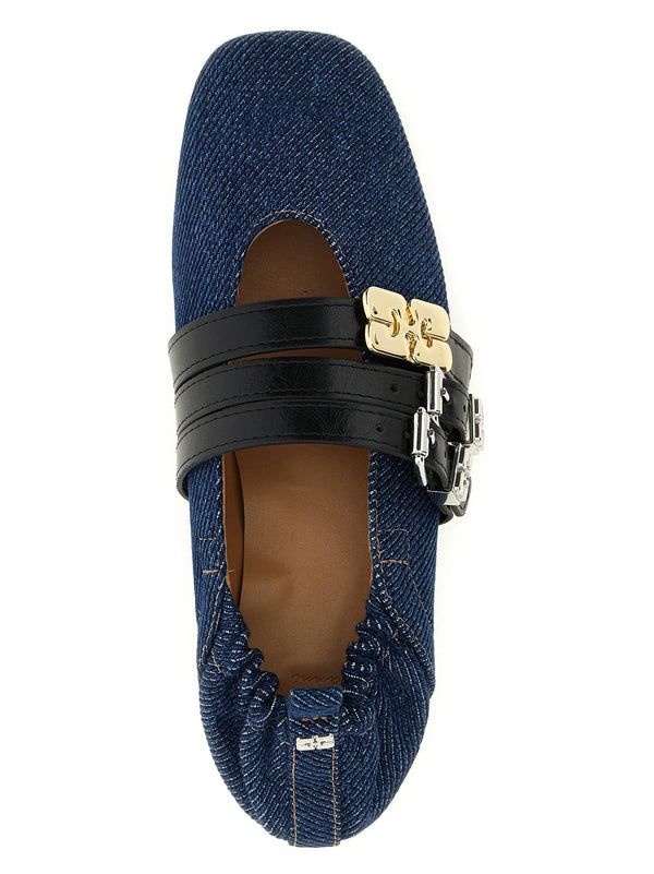 Ganni Ganni Sue Triple Ballet Flats