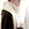 100% Wool Winter Scarf for Women – White White small 35cm 100% Wool Winter Scarf for Women – White