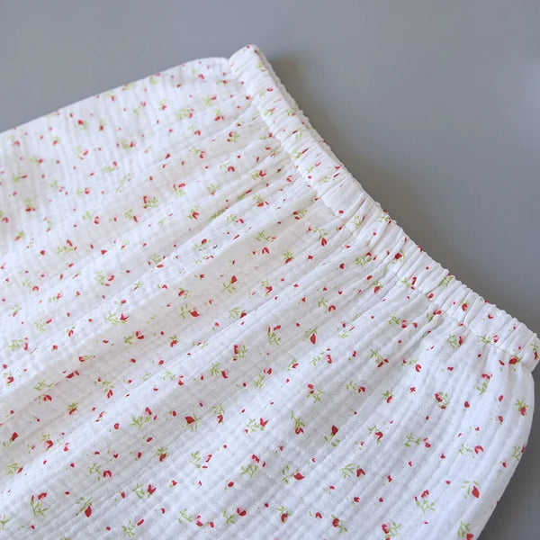 Women’s Cotton Gauze Pajama Set – Sleeveless Summer Sleepwear Women’s Cotton Gauze Pajama Set