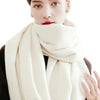 100% Wool Winter Scarf for Women – White 100% Wool Winter Scarf for Women – White