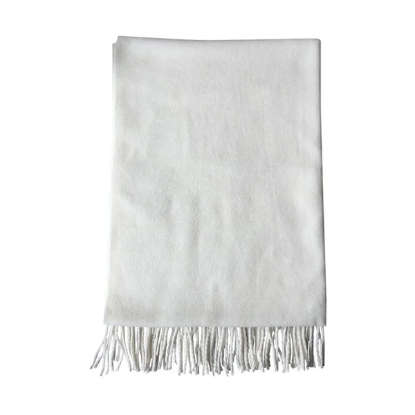 100% Wool Winter Scarf for Women – White 100% Wool Winter Scarf for Women – White