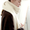 100% Wool Winter Scarf for Women – White 100% Wool Winter Scarf for Women – White