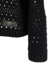 Ganni Ganni Black Crochet V-neck Sweater