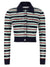 Self-Portrait Self-Portrait Self Portrait Navy Striped Viscose Knit Cardigan Knitwear