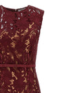Self-Portrait Self-Portrait Burgundy Guipure Lace Midi Dress