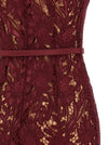 Self-Portrait Self-Portrait Burgundy Guipure Lace Midi Dress