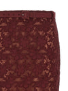 Self-Portrait Self-Portrait Burgundy Guipure Lace Midi Skirt