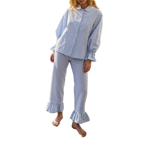 Women’s Plaid Long Sleeve Pajama Set Long Sleeve Pajama Set