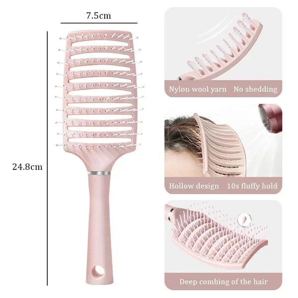 Wide Tooth Detangling Brush for Wet & Curly Hair - Bellezzawow