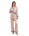 Women’s 3-Piece Silky Satin Pajama Set – Kimono & Robe 3-Piece Silky Satin Pajama Set