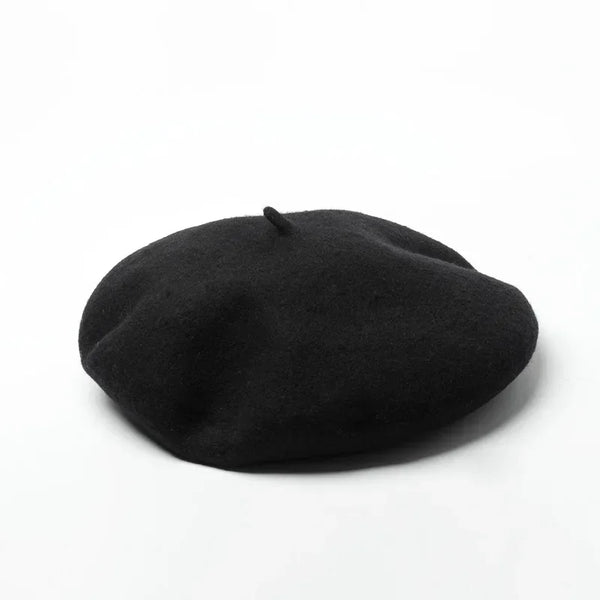 Unisex Wool Beret – Large Winter Hat black L 58-60cm Unisex Wool Beret – Large Winter Hat