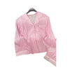 Women’s Pink Striped 2PCS Satin Pajama Set Pink Striped 2PCS Satin Pajama Set