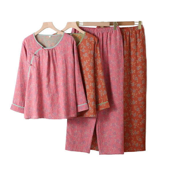 Women’s 2-Piece Cotton Pajama Set – Autumn Sleepwear Women’s 2-Piece Cotton Pajama Set