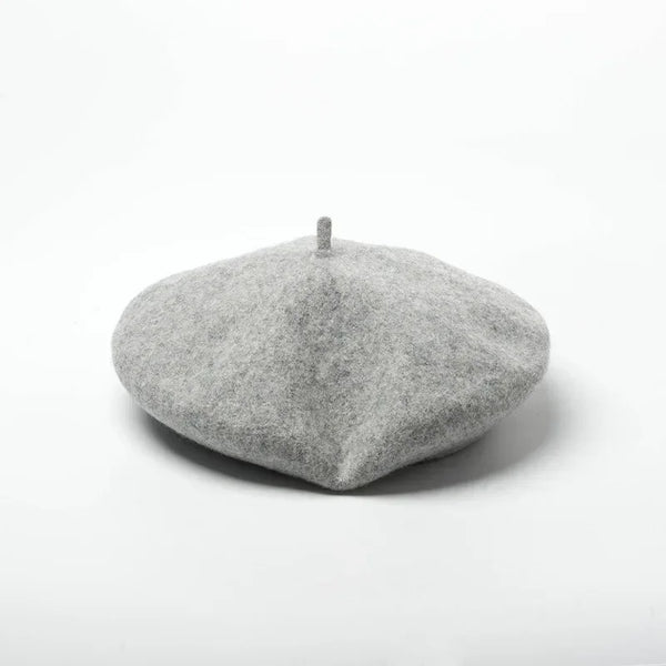 Unisex Wool Beret – Large Winter Hat light hemp grey L 58-60cm Unisex Wool Beret – Large Winter Hat
