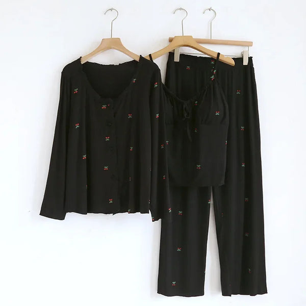 Women’s 3-Piece Modal Pajama Set – Soft Long Sleeve Women’s 3-Piece Modal Pajama Set
