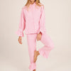 Women’s Plaid Long Sleeve Pajama Set Pink Long Sleeve Pajama Set
