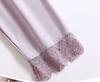 Modal Cotton Pajamas for Women Long-sleeved V-neck Home Clothes Elegant Lace Can Be Worn on the Outside Loose Suit