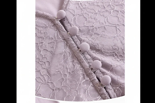 Modal Cotton Pajamas for Women Long-sleeved V-neck Home Clothes Elegant Lace Can Be Worn on the Outside Loose Suit