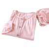Women’s Gauze Cotton Pajama Set – Long Sleeve & Pants Spring Autumn