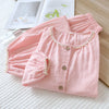 Women’s Gauze Cotton Pajama Set – Long Sleeve & Pants Spring Autumn