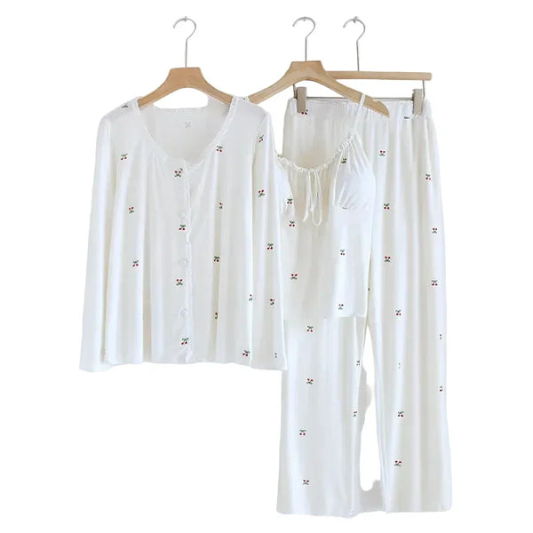 Women’s 3-Piece Modal Pajama Set – Soft Long Sleeve Women’s 3-Piece Modal Pajama Set