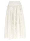 Self-Portrait Self-Portrait Self Portrait White Cotton Embroidered Midi Skirt Skirts