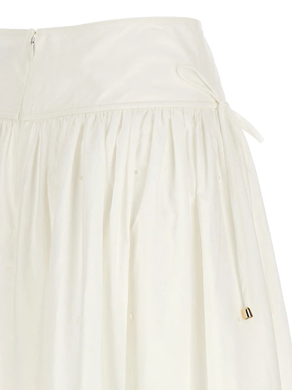 Self-Portrait Self-Portrait Self Portrait White Cotton Embroidered Midi Skirt Skirts