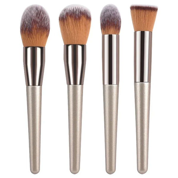 Hot Champagne Cosmetic Brush Set 4 pcs Makeup Brush Set