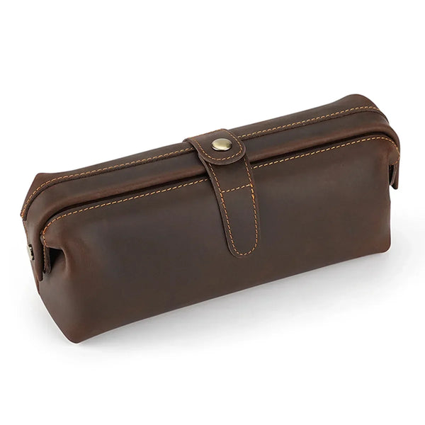 Genuine Leather Cosmetic Bag 7025coffee Leather Cosmetic Bag