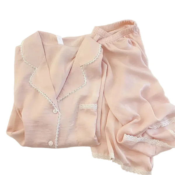 Summer Cotton Pajama Set – Short Sleeve Two-Piece Pink Sleepwear Short Sleeve Two-Piece Pink Sleepwear