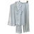Women’s Pink Striped 2PCS Satin Pajama Set Blue Stripe Pink Striped 2PCS Satin Pajama Set