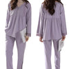 Modal Cotton Pajamas for Women Long-sleeved V-neck Home Clothes Elegant Lace Can Be Worn on the Outside Loose Suit
