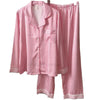 Women’s Pink Striped 2PCS Satin Pajama Set Pink Striped 2PCS Satin Pajama Set