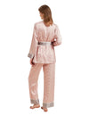 Women’s 3-Piece Silky Satin Pajama Set – Kimono & Robe 3-Piece Silky Satin Pajama Set