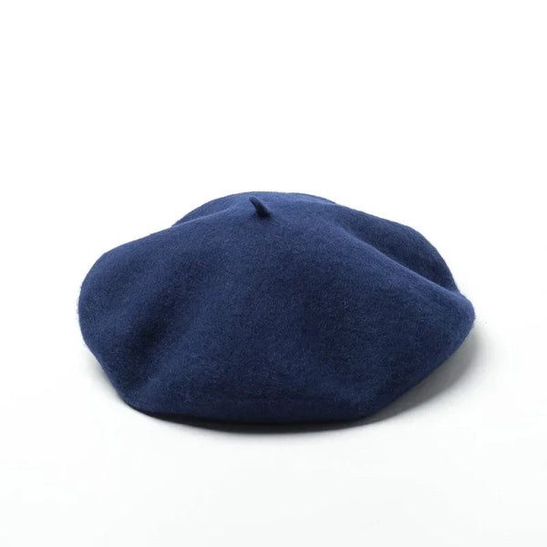 Unisex Wool Beret – Large Winter Hat dark blue L 58-60cm Unisex Wool Beret – Large Winter Hat