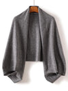100% Wool Knitted Cape Shawl Mid Grey 100% Wool Knitted Cape Shawl