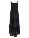 Ganni Ganni Black Smock Tie Dress